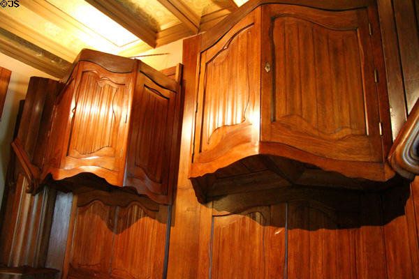 Modernista cabinet designed for Casa Milà in Barcelona by Antoni Gaudí at Gaudi House Museum in Parc Güell. Barcelona, Spain.