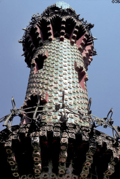 Spires of Gaudi's El Capricho Comillas. Comillas, Spain.