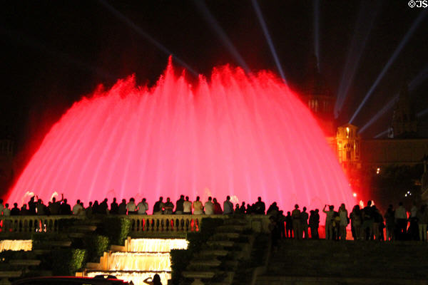 Magic Fountain (Font màgica de Montjuïc) (1929) gives light & water display to music on weekends. Barcelona, Spain.