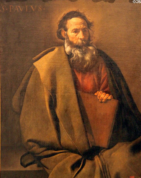 St Paul painting (c1619) by Diego Velázquez at Museu Nacional d'Art de Catalunya. Barcelona, Spain.