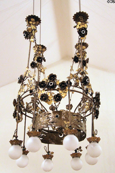 Modernista hanging lamp (c1903-7) by Gaspar Homar at Museu Nacional d'Art de Catalunya. Barcelona, Spain.