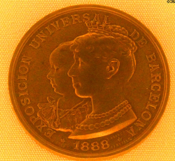 Medal from Universal Exposition of Barcelona (1888) by Eusebi Arnau at Museu Nacional d'Art de Catalunya. Barcelona, Spain.