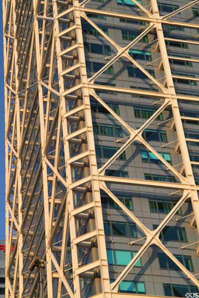 External supporting structural details of Hotel Arts. Barcelona, Spain.