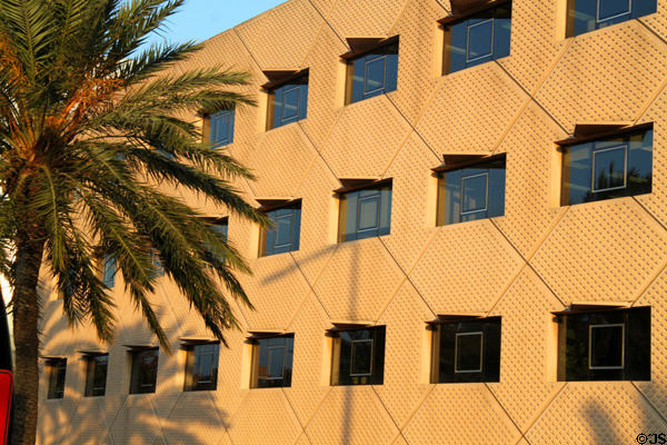 Texture of lower structure of Torre Mapfre. Barcelona, Spain.