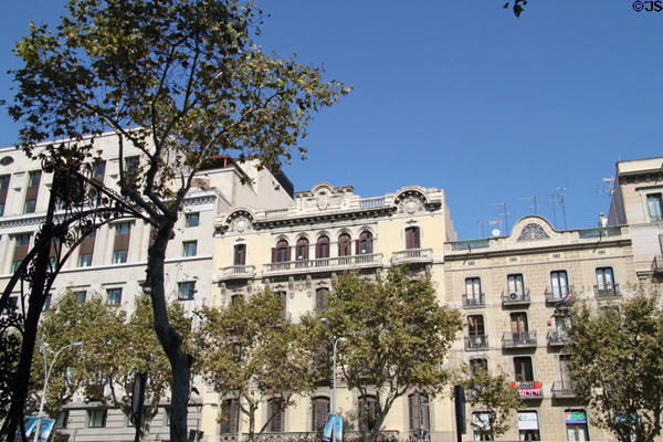 Passeig de Gràcia 36 & 34 (c1900) streetscape. Barcelona, Spain.