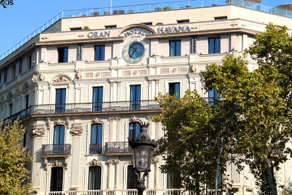 Gran Havana Hotel in Casa L. Fradera (1872) (Gran Via 647). Barcelona, Spain.