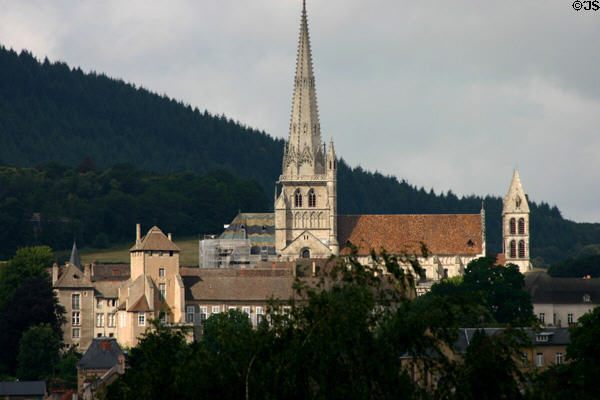 Cathedral St Lazarre (11thC) seen in profile. Autun, France. Style: Romanesque.