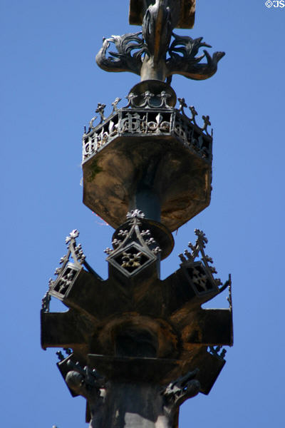 Filigreed finial detail in courtyard of Hotel Dieu. Beaune, France.