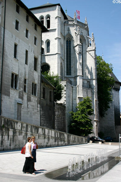 St Chapelle church (15thC) in the walls of Chateau of the Dukes of Savoie. Chambéry, France. Style: Gothic.