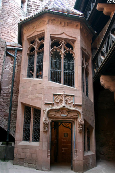 Spiral staircase in Haut Koenigsbourg. France.