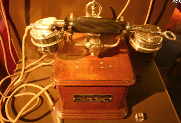 A.O.I.P. telephone handset (1932) familiar in French films in Electropolis Museum. Mulhouse, France.