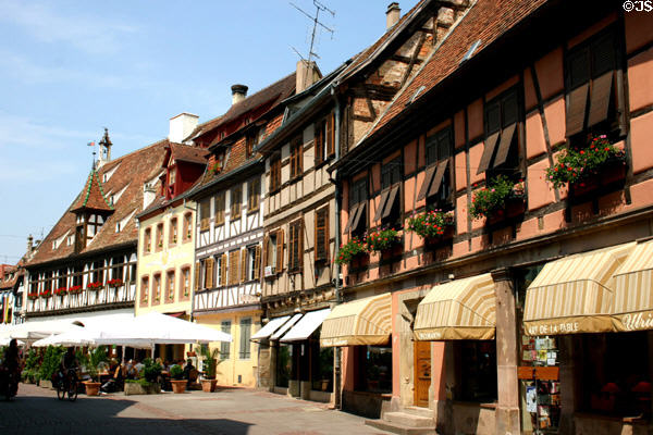 Half-timbered houses along main street. Obernai, France.