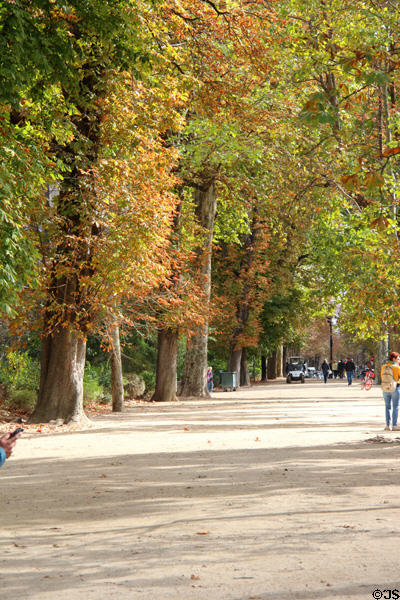 Pedestrian path near Eiffel Tower. Paris, France.