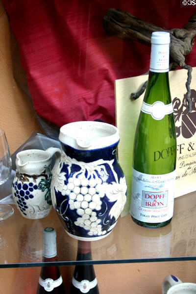 Local wines & pitchers. Riquewihr, France.