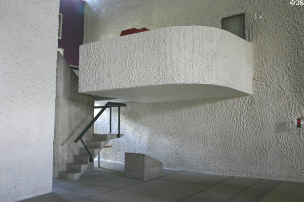 Balcony of Notre Dame-du-Haut Chapel. Ronchamp, France.