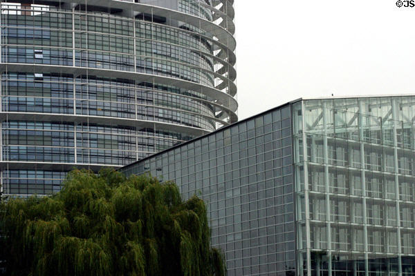Tower & office quarter of Palais de l'Europe. Strasbourg, France.