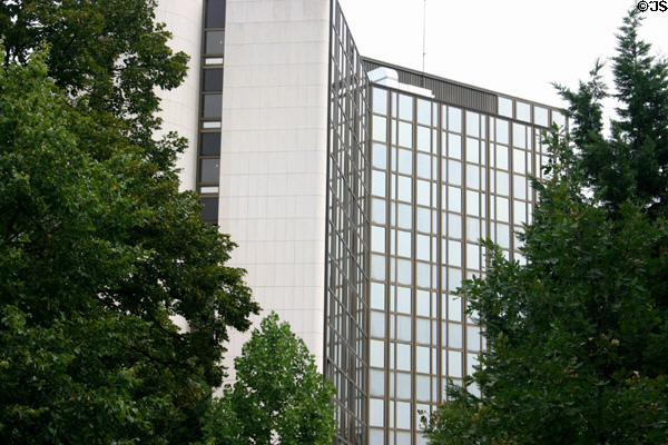 Detail of Winston Churchill administrative building. Strasbourg, France.