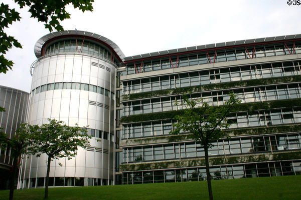 Curved office section of European Court of Human Rights. Strasbourg, France.