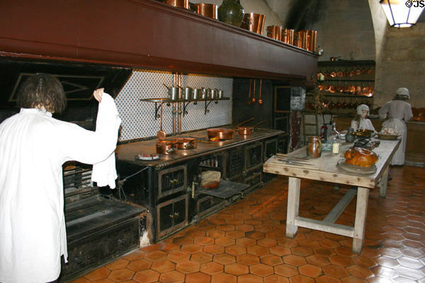 Kitchen in Vaux-le-Vicomte chateau. Melun, France.