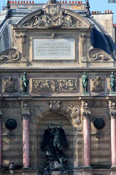 Levels of St-Michel Fountain. Paris, France.