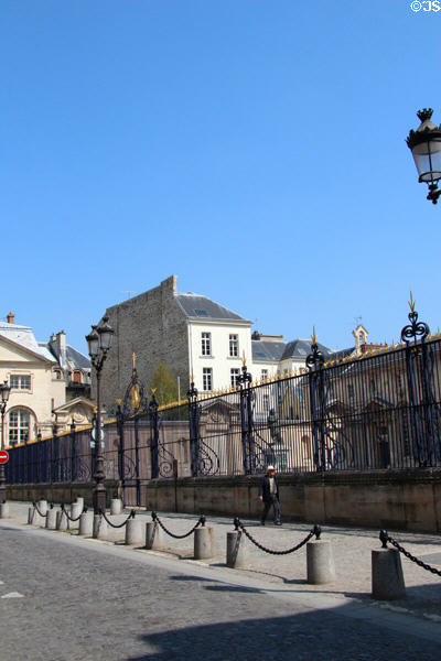 Iron fence along frontage at Val-de-Grâce church & hospital. Paris, France.