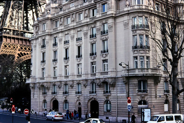 Apartment block beside Eiffel Tower. Paris, France.