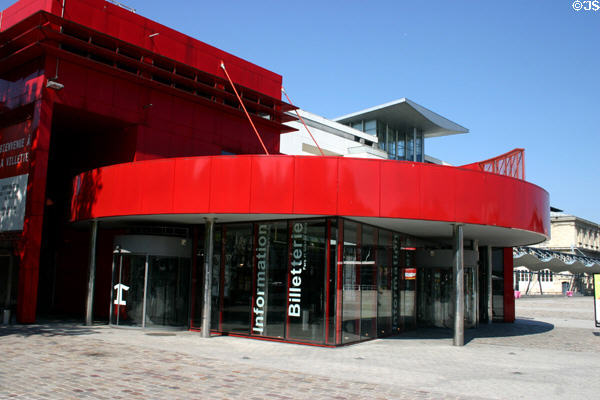 Box office for Great Hall at Parc de la Villette. Paris, France.