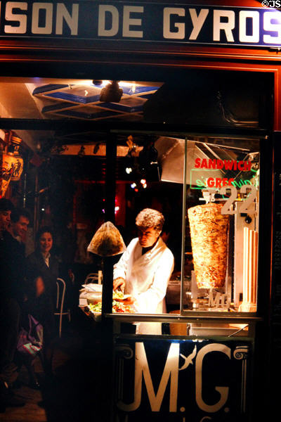 Gyros shop in Latin Quarter. Paris, France.