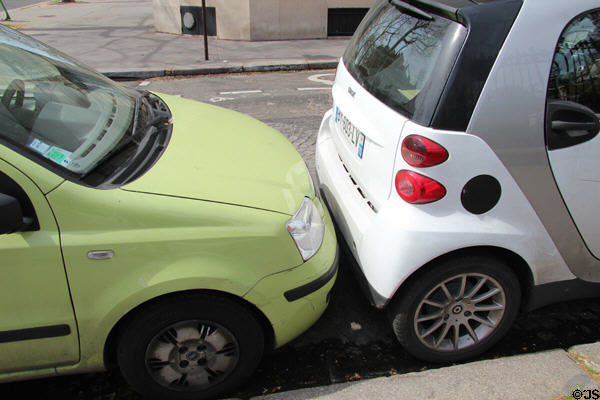 Desperate parking in Paris. Paris, France.