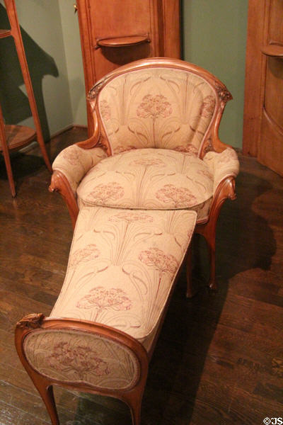 Art Nouveau chaise longue for Nozal mansion (c1903) by Hector Guimard of Paris at Museum of Decorative Arts. Paris, France.