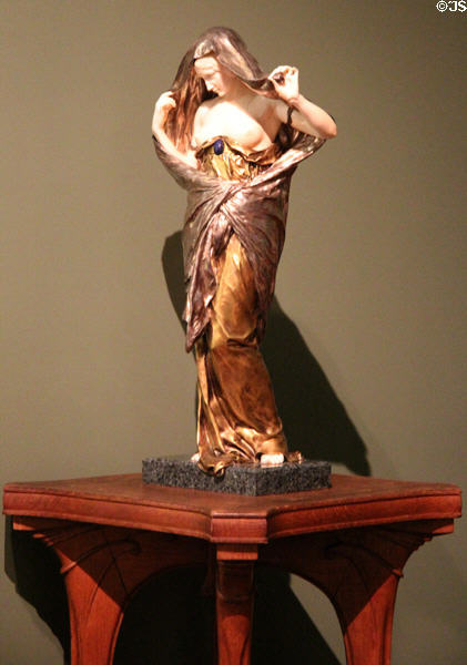 "Nature unveils itself before Science" Art Nouveau sculpture (1903) by Louis Ernest Barrias with Susse Frères foundry at Museum of Decorative Arts. Paris, France.