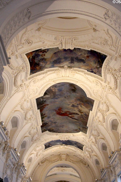 Murals on entrance gallery at Petit Palace Museum. Paris, France.