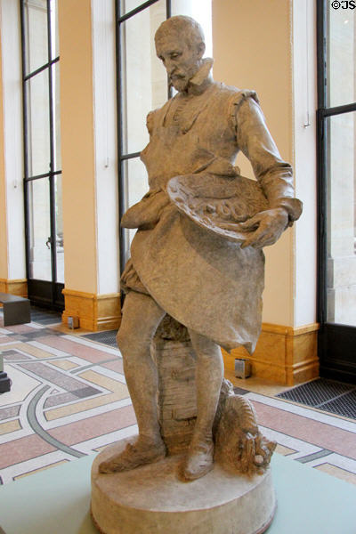 Ceramics master Bernard Palissy sculpture plaster model (1877) by Ernest Barrias at Petit Palace Museum. Paris, France.