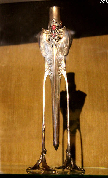 Art Nouveau silver bouquet vase (1906) by Jules-Auguste Haber-Dys at Petit Palace Museum. Paris, France.