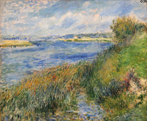 La Seine à Champrosay painting (1876) by Auguste Renoir at Musée d'Orsay. Paris, France.
