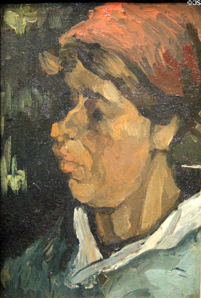 Head of a Dutch Countrywoman painting (1884) by Vincent van Gogh at Musée d'Orsay. Paris, France.