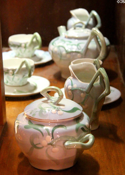 Art nouveau porcelain coffee service at Musée d'Orsay. Paris, France.