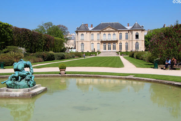 Garden facade of Rodin Museum. Paris, France.