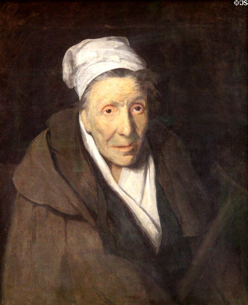 Woman with a gambling mania painting (c1820) by Théodore Géricault at Louvre Museum. Paris, France.