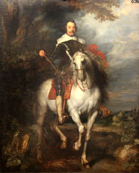 Equestrian portrait of Don Francisco de Moncada painting (1634-5) by Anthony van Dyck at Louvre Museum. Paris, France.