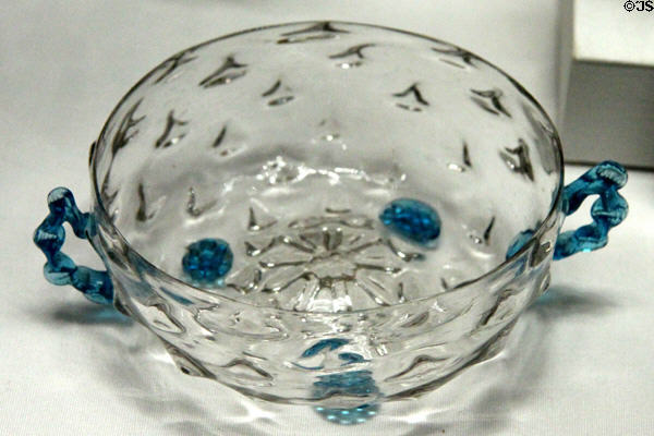 Blown glass cup (mid 17thC) from Venice at Louvre Museum. Paris, France.