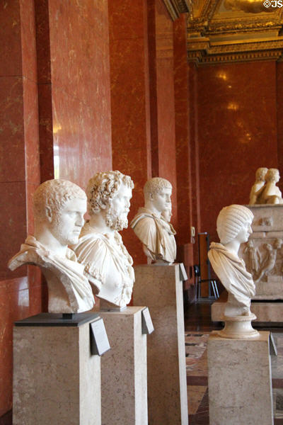 Roman portrait busts (1st-5thC) at Louvre Museum. Paris, France.