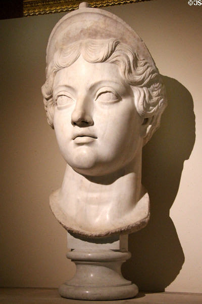 Lucille wife of Lucius Verus giant portrait head (c150-200 CE) from Tunisia at Louvre Museum. Paris, France.