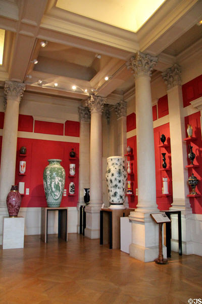 Central display hall at Sèvres National Ceramic Museum. Paris, France.