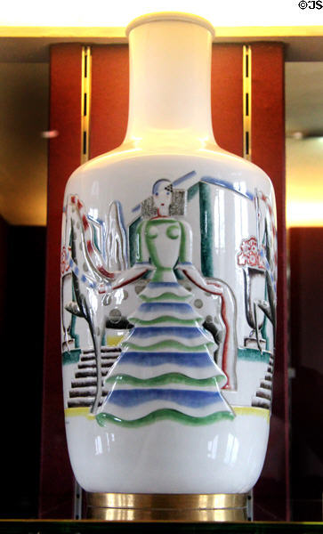 Sèvres porcelain Aubert 22 vase horse & amazon (1931) Félix Aubert & Anne-Marie Fontaine at Sèvres National Ceramic Museum. Paris, France.