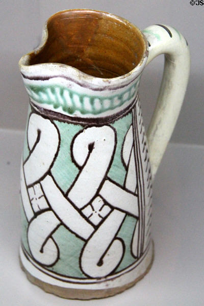 Ceramic pitcher (end 14thC) from Tuscany?, Italy at Sèvres National Ceramic Museum. Paris, France.