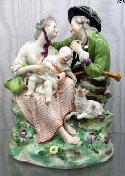 Pastoral scene porcelain figure (c1750) by Du Paquier of Vienna at Sèvres National Ceramic Museum. Paris, France.