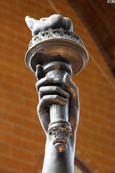 Torch of Liberty Enlightening the World (aka Statue of Liberty) (1875) by Frédéric Auguste Bartholdi at Arts et Metiers Museum. Paris, France.