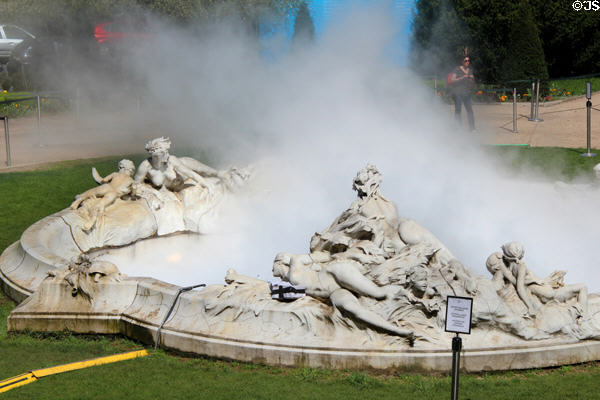 Garden fountain at Grand Palais. Paris, France.