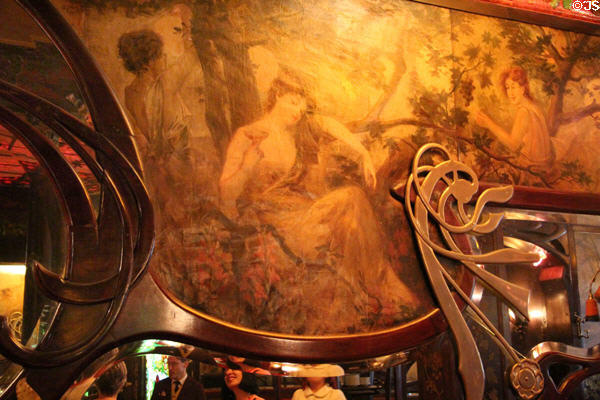 Maxim's Restaurant Art Nouveau wallpaper. Paris, France.